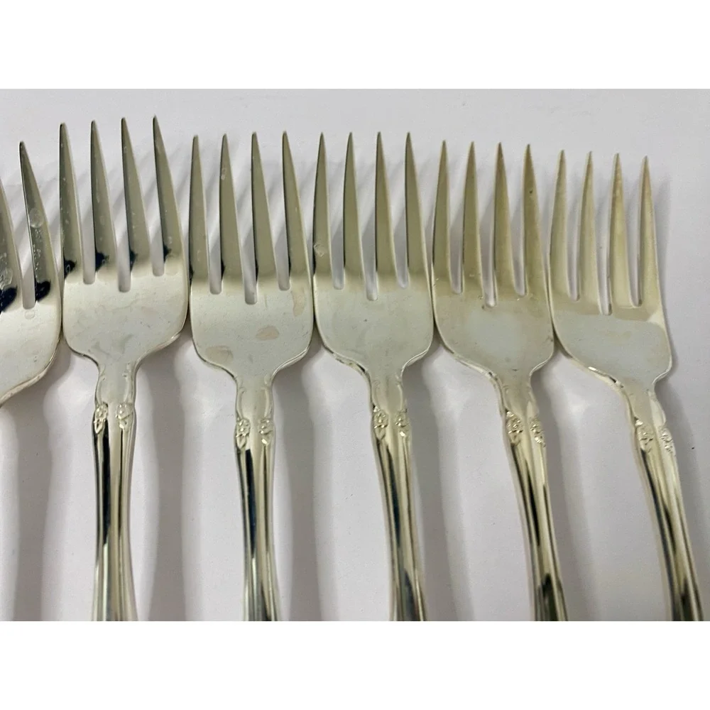 Salad Forks Oneida Community Affection Silverplate Lot Of 8